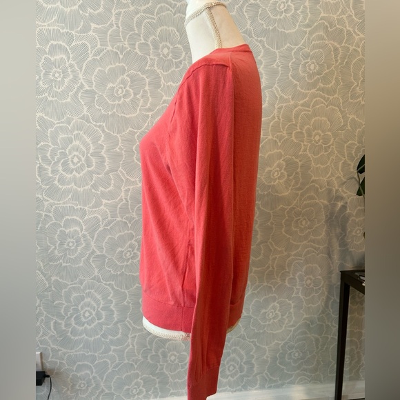 JCrew Factory Bright Pink Crew Neck Button Down Classic Cardigan - Sz XL - Picture 6 of 11